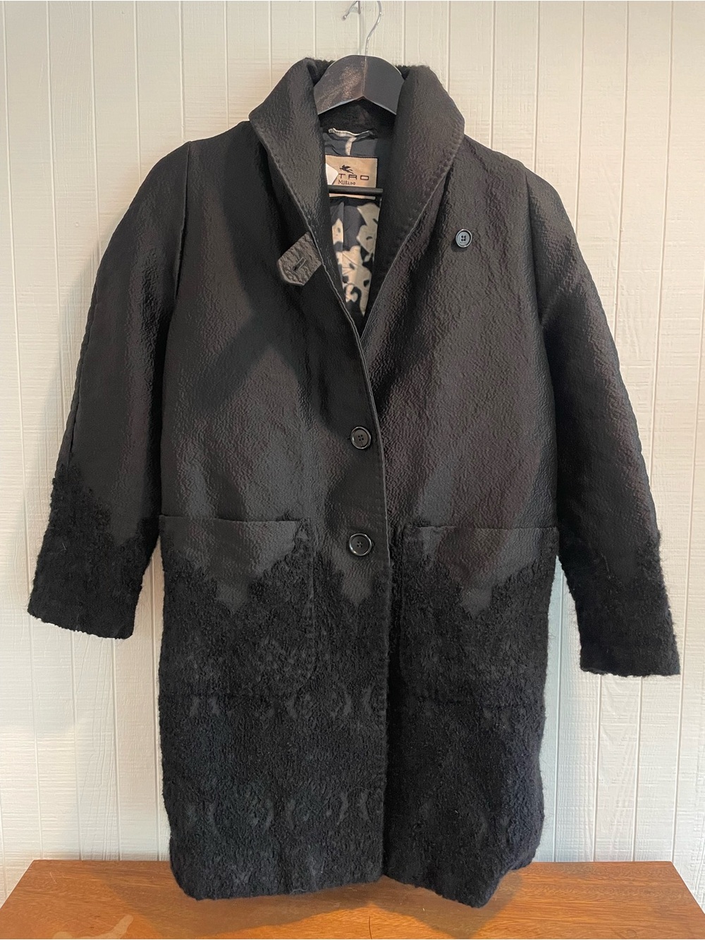 Etro Single-Breasted Chenille Jacquard Jacket Floral Jacquard Jacket Black Size